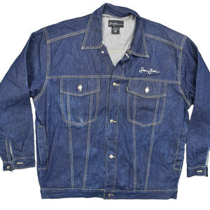Sean John Men's Size XL Bomber Jacket Blue Cotton STAINED